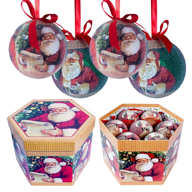 14pc Santa Decoupage Bauble 14pc Santa Decoupage Bauble