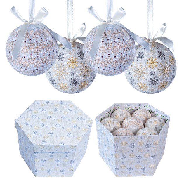 14pc Frost Decoupage Bauble 14pc Frost Decoupage Bauble