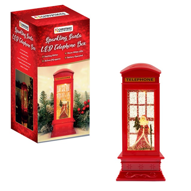 Santa Sparkling LED Telephone Box-Battery Operated Santa Sparkling LED Telephone Box-Battery Operated