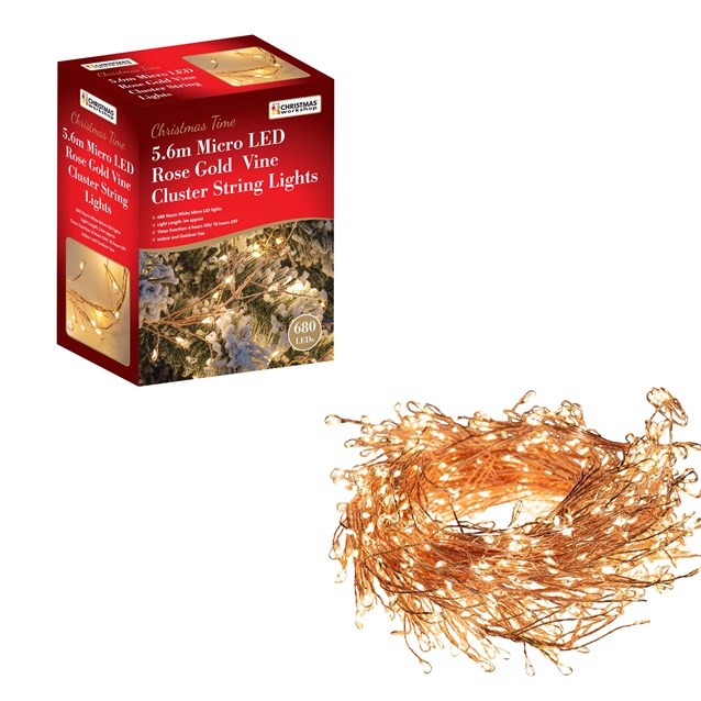 8M 680 Micro LED Rose Gold Cluster String Lights 8M 680 Micro LED Rose Gold Cluster String Lights