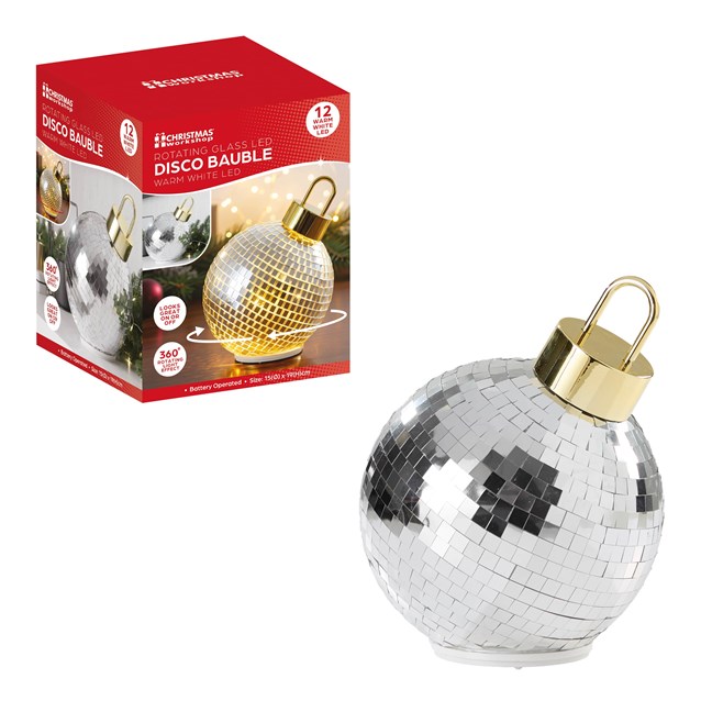 Glass LED Disco Ball LightW/Rotation-Silver Glass LED Disco Ball LightW/Rotation-Silver