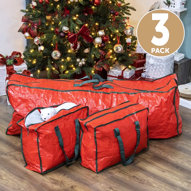 3pcs Christmas Decorations Storage Zip Bags 3pcs Christmas Decorations Storage Zip Bags