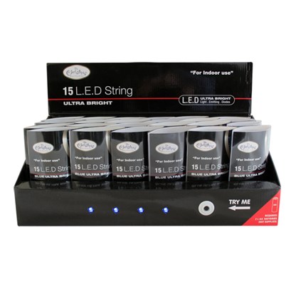 15 Blue LED Battery Operated Lights