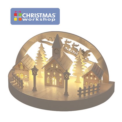 Wooden Illuminated Village 6 W White LED