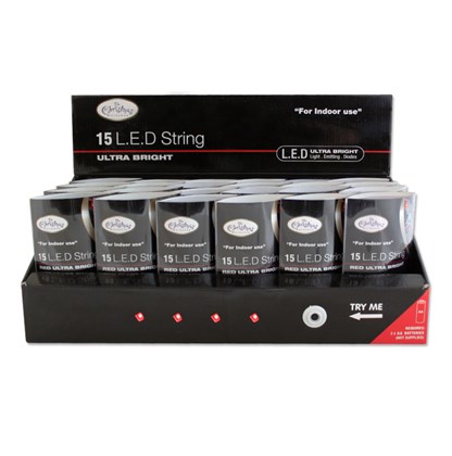 15 Red LED Battery Operated Lights