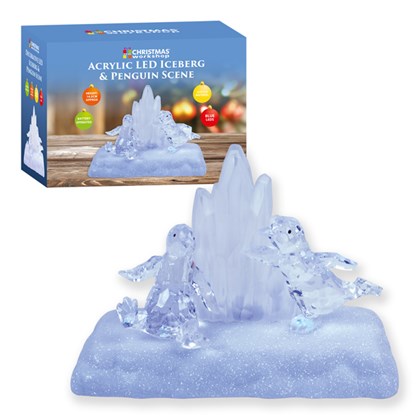 Iceberg Penguin Scene Colour Change green blue