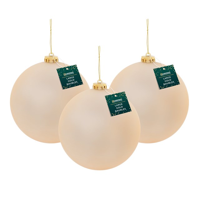 3PK 15cm Gold Traditional Matt Bauble 3PK 15cm Gold Traditional Matt Bauble