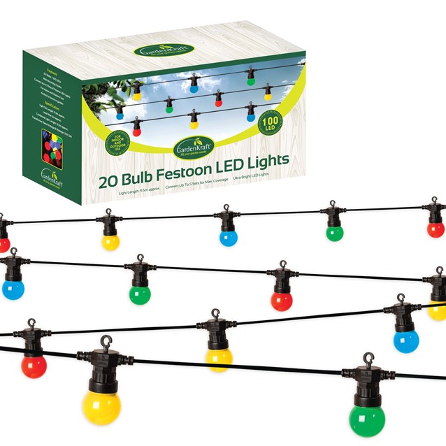 20 Connectable Bulb String Light - Multi Colour 20 Connectable Bulb String Light - Multi Colour