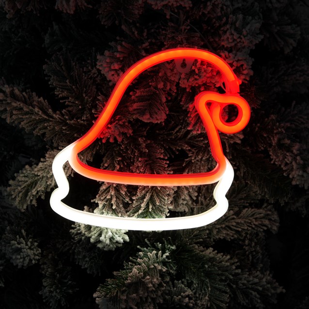 Christmas Hat LED Neon Hanging Sign Light Christmas Hat LED Neon Hanging Sign Light