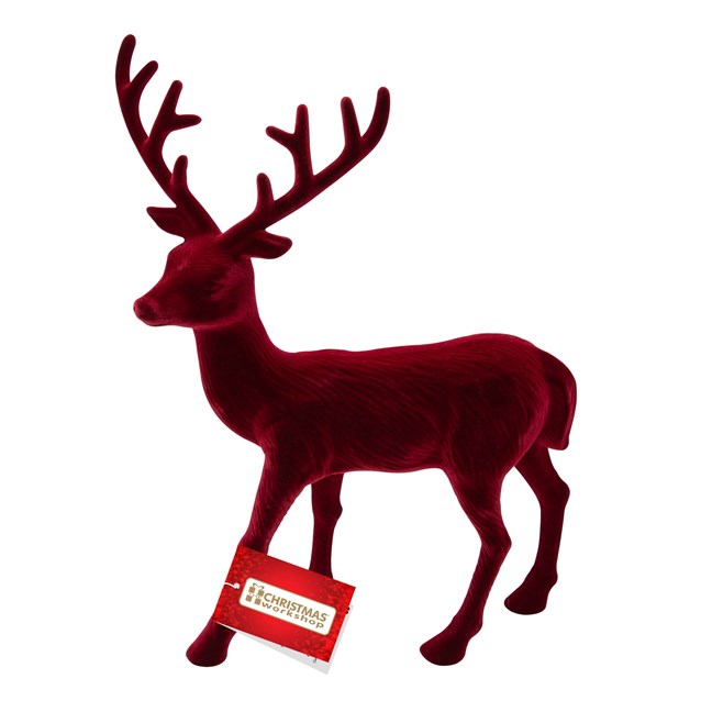 Flocked Reindeer Deco Flocked Reindeer Deco