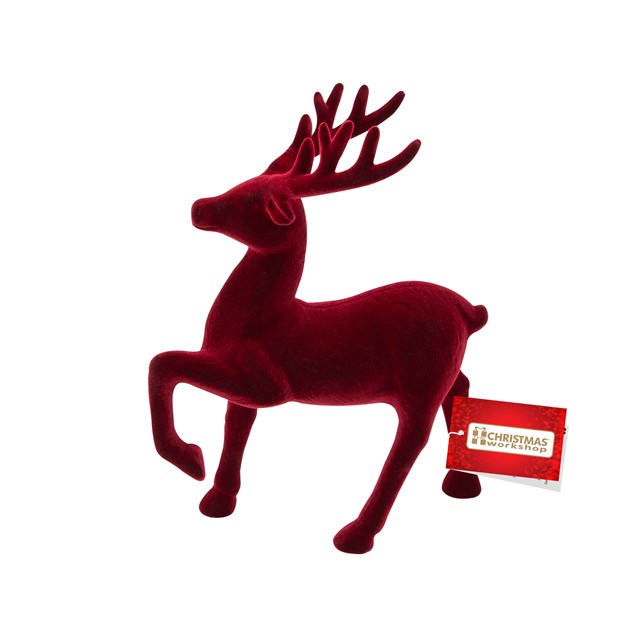 Flocked Reindeer Deco Flocked Reindeer Deco