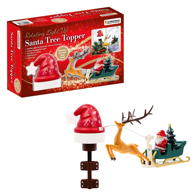 Rotary Santa Sleigh Tree Topper Rotary Santa Sleigh Tree Topper