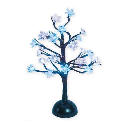 40CM 24 LED B/O Blossom Tree - Blue & White