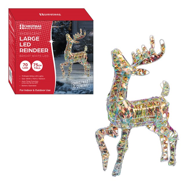 75cm Iridescent Effect Standing Reindeer Light 75cm Iridescent Effect Standing Reindeer Light