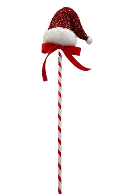 Christmas Hat With Stick Xmas Tree Deco Christmas Hat With Stick Xmas Tree Deco