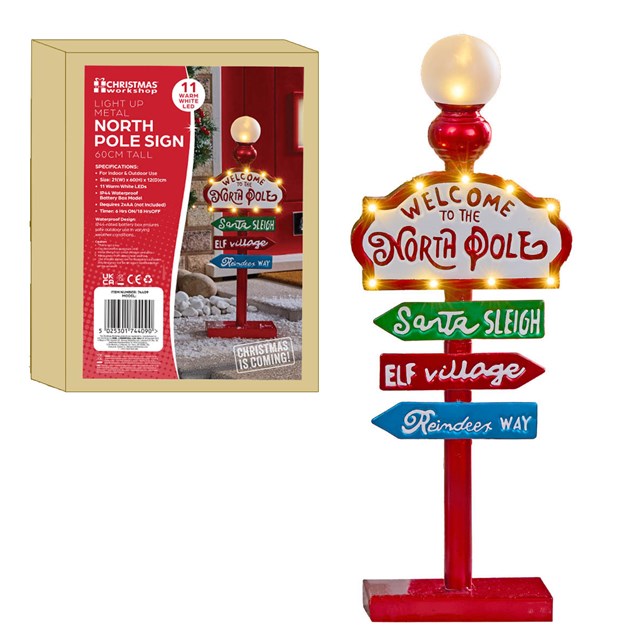 60cm Metal Welcome To The Noth Pole Sign 60cm Metal Welcome To The Noth Pole Sign