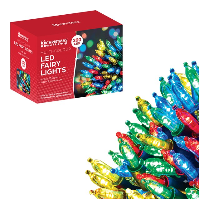 200 Shadeless Multi Colour LED Fairy Lights 200 Shadeless Multi Colour LED Fairy Lights