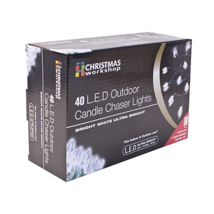 40 LED Clear Outdoor Candle Chaser Lights