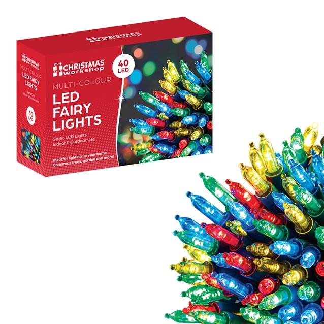 40 Shadeless Multi Colour LED Fairy Lights 40 Shadeless Multi Colour LED Fairy Lights