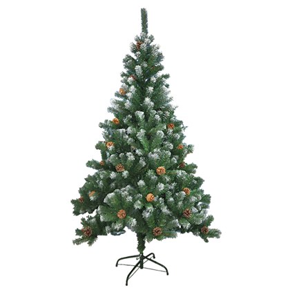 7FT Xmas Tree w/Snow & Cones-Green