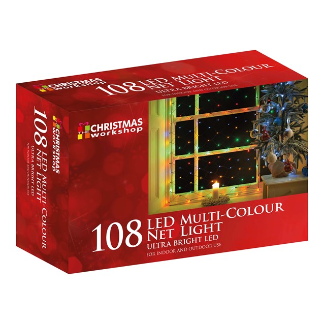 108 LED Net Static Light - Multi Coloured 108 LED Net Static Light - Multi Coloured