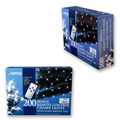 200 LED R/C Chaser Lights W/Timer - White
