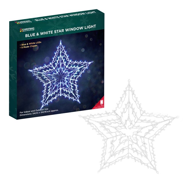 Blue & White LED Star Silhouette Blue & White LED Star Silhouette