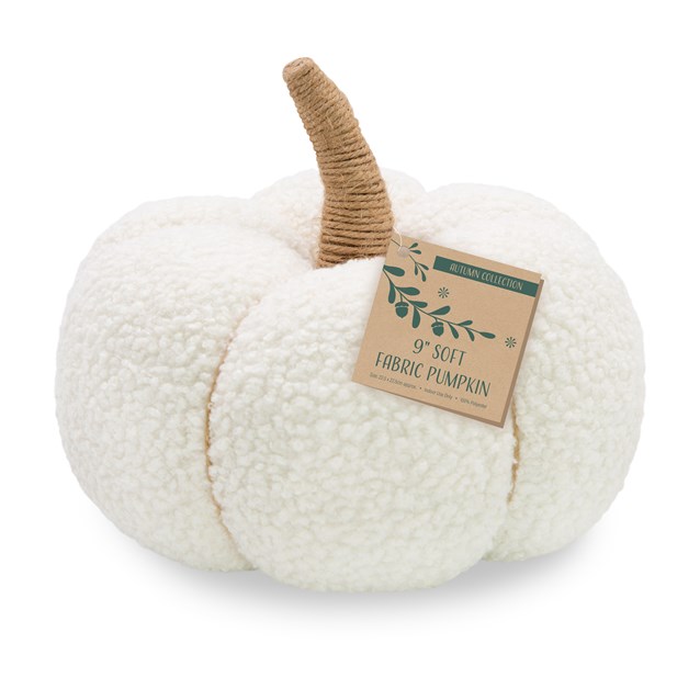 9" Pumpkin Decor - White 9" Pumpkin Decor - White