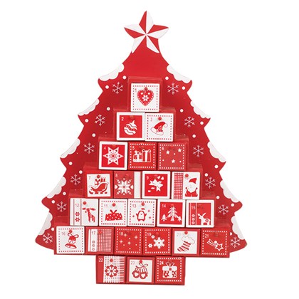 Wooden Advent Calendar Tree Shape