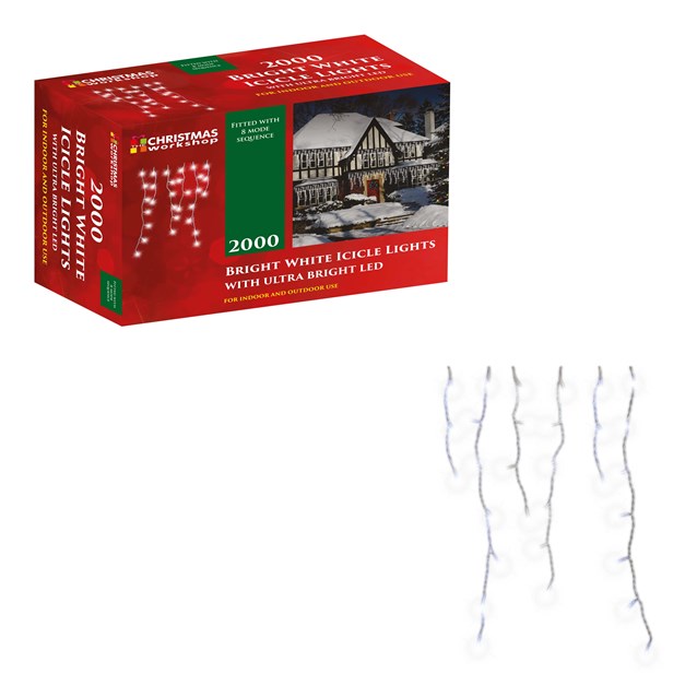 2000 LED Icicle Chaser Lights - White 2000 LED Icicle Chaser Lights - White