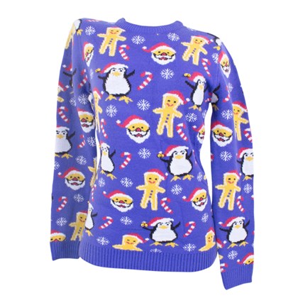 3D Xmas Santa Gingerbread Jumper - Ladies