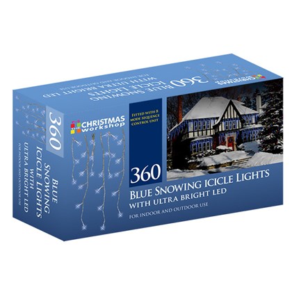 360 LED Snowing Icicle Lights-Blue