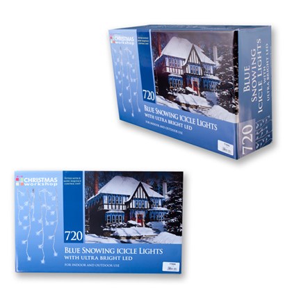 720LED Snowing Icicle Lights - Blue