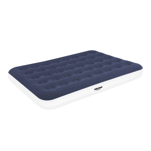 Double Flocked Airbed - Blue & White Double Flocked Airbed - Blue & White