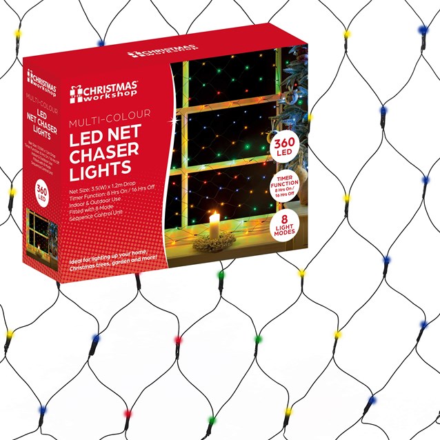 360 LED Net Chaser Lights- Multi Coloured 360 LED Net Chaser Lights- Multi Coloured