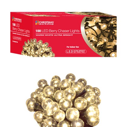 100 LED Berry Chaser Lights - W.White