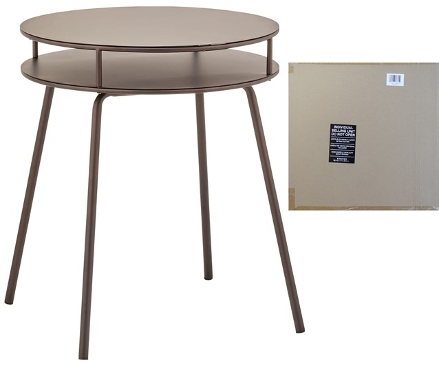 2 Tier Round Metal Side Table, Bronze 2 Tier Round Metal Side Table, Bronze