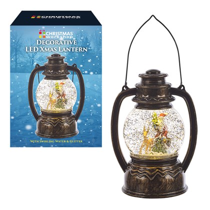 LED Coach Lantern, Santa & Reindeer