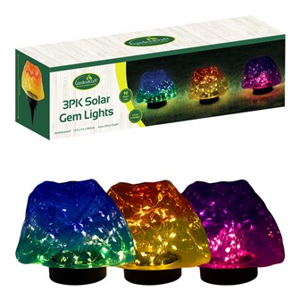 Set of 3pcs Solar Rock Stone Light