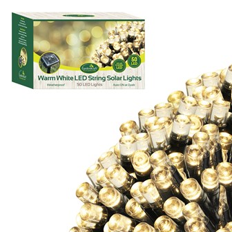 50 LED Solar String Lights - Warm White