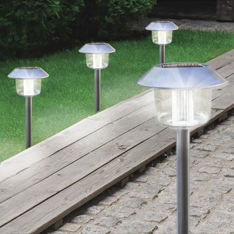 S/S Solar LED Oblique Cap Stake Light