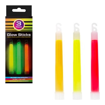 3 Pack 15cm Glow Sticks