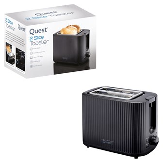 2-Slice Grooved Toaster - Black