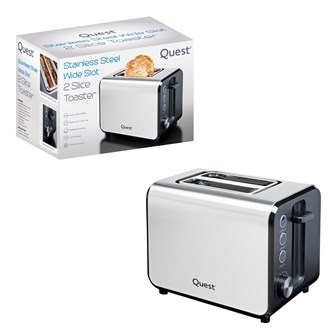 2-Slice Wide Slot Stainless Steel Toaster