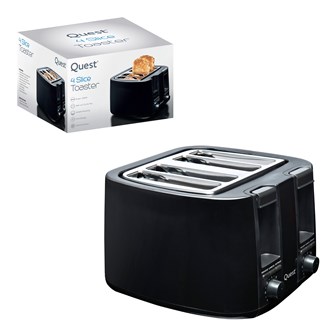 Quest 4 Slice Toaster - Black
