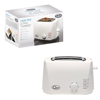 2 Slice Wide Slot Toaster - White