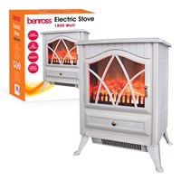 Cast Iron Effect Electric Stove - White