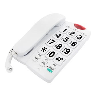 Jumbo Button Telephone & LED Light  - White