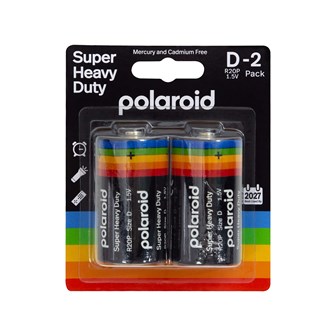 2Pk D Size Polaroid Heavy Duty Battery