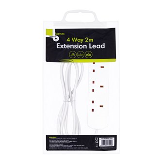 4 Way 2M Extension Lead - 13A